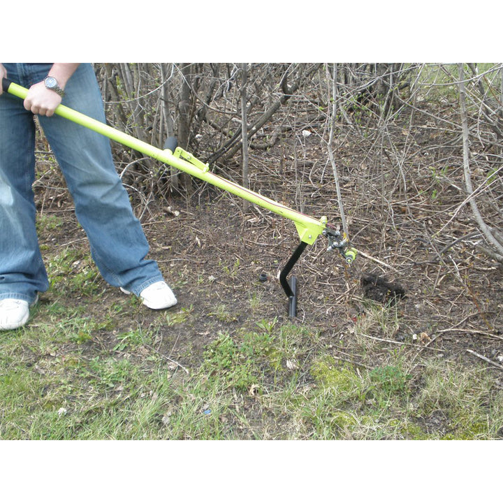 Brush Grubber Heavy Duty 4 Foot Steel Handled Shallow Root Lifting Tool, Green