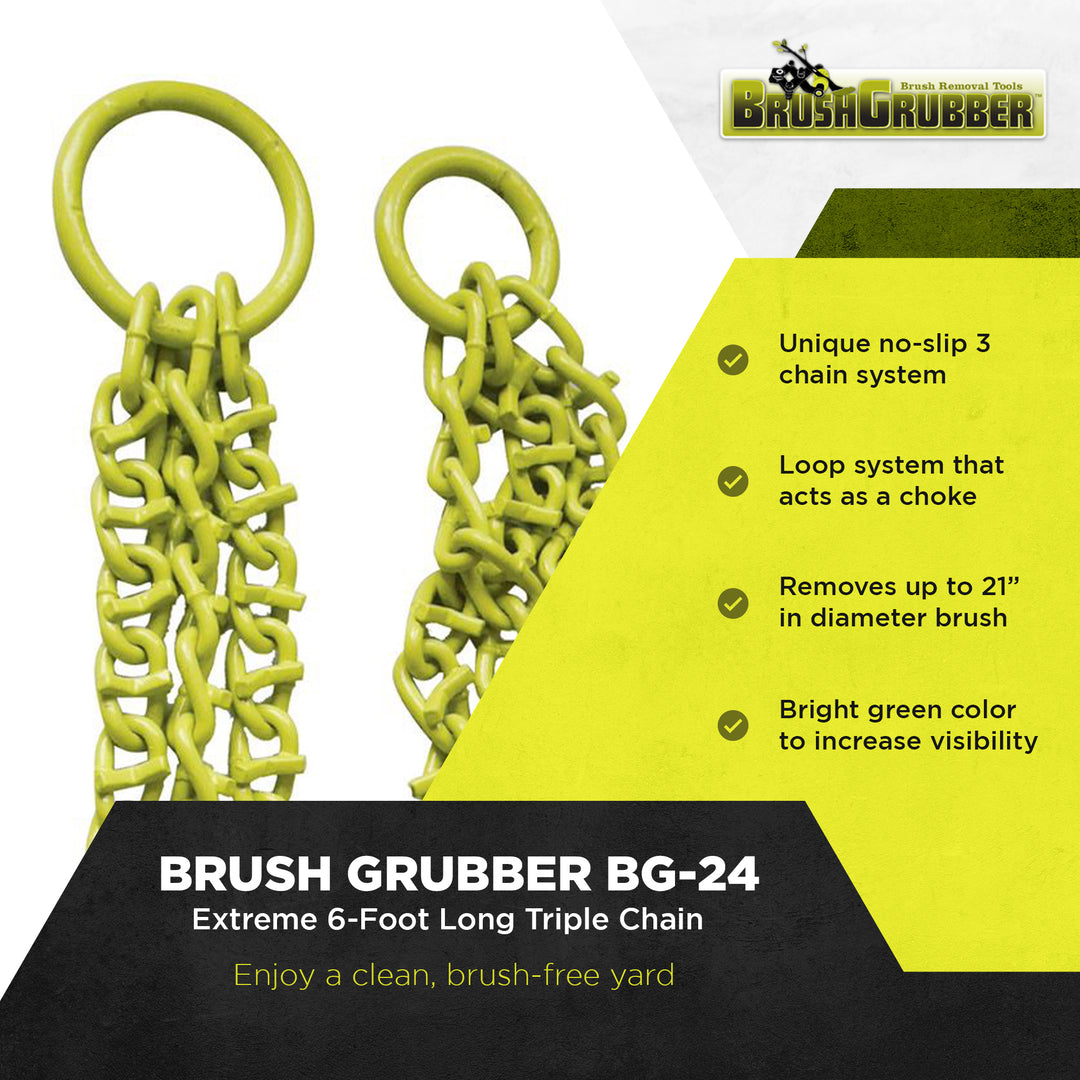 Brush Grubber Extreme 6' Triple Chain ATV, UTV, & Tractor Shrub & Clump Grubber