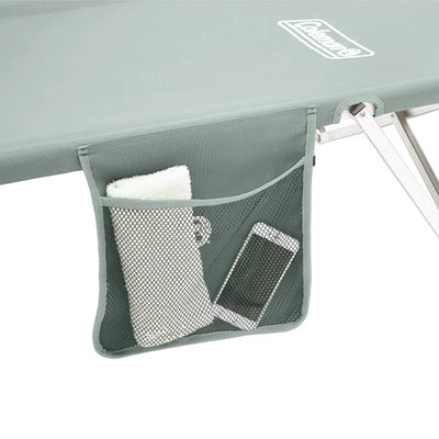 Coleman Collection Camping Cot with Side Pouch and Carrying Bag, Green(Open Box) - VMInnovations