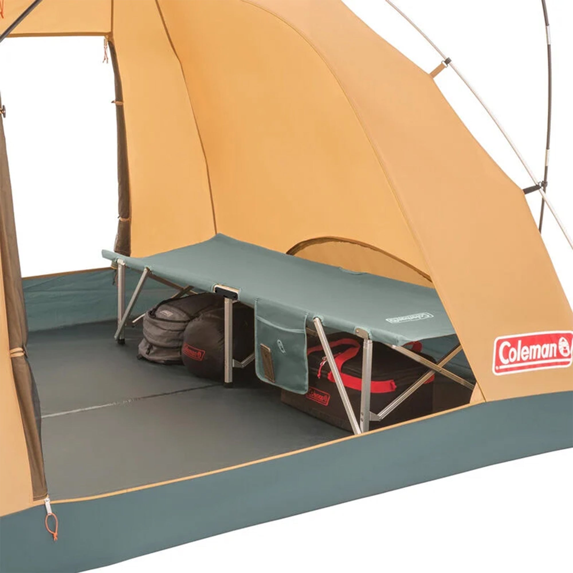 Coleman Collection Camping Cot with Side Pouch and Carrying Bag, Green(Open Box) - VMInnovations