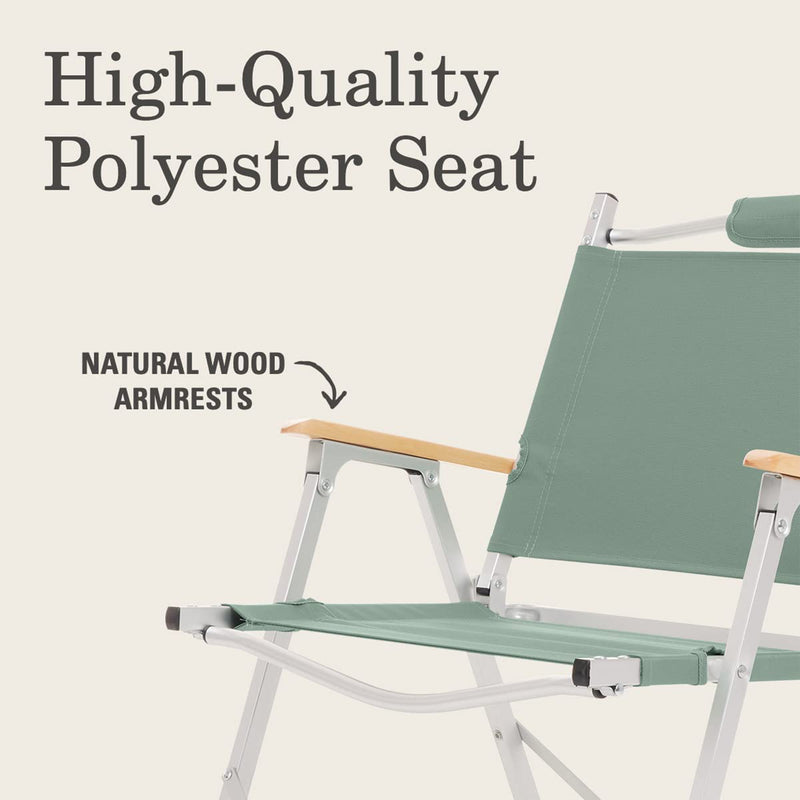 Coleman Living Polyester Flat Fold Chair for Patio & Garden, Green (Open Box)