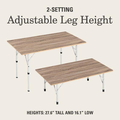Coleman Living Collection Folding Table with Lightweight Aluminum Frame, Brown - VMInnovations