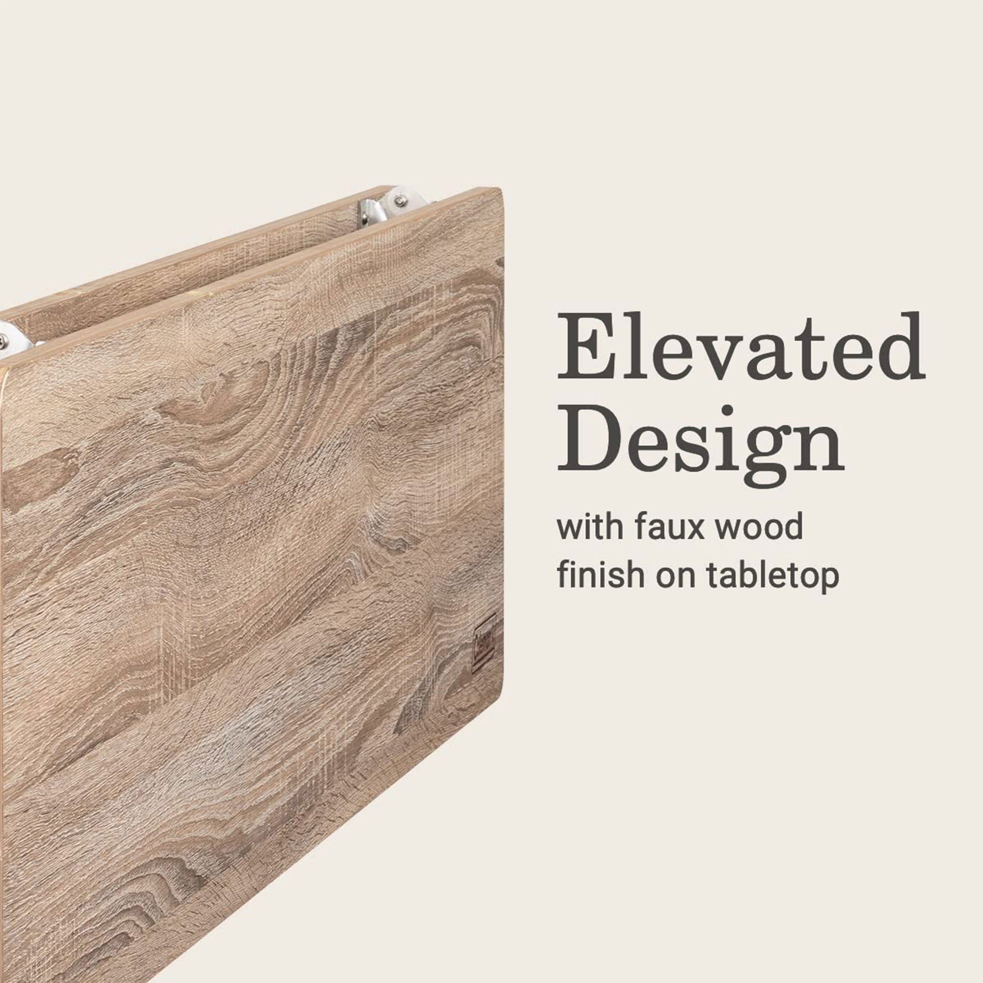 Coleman Living Collection Folding Table with Lightweight Aluminum Frame, Brown - VMInnovations