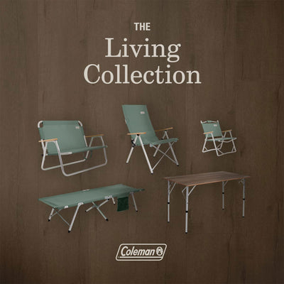 Coleman Living Collection Folding Table with Lightweight Aluminum Frame, Brown - VMInnovations