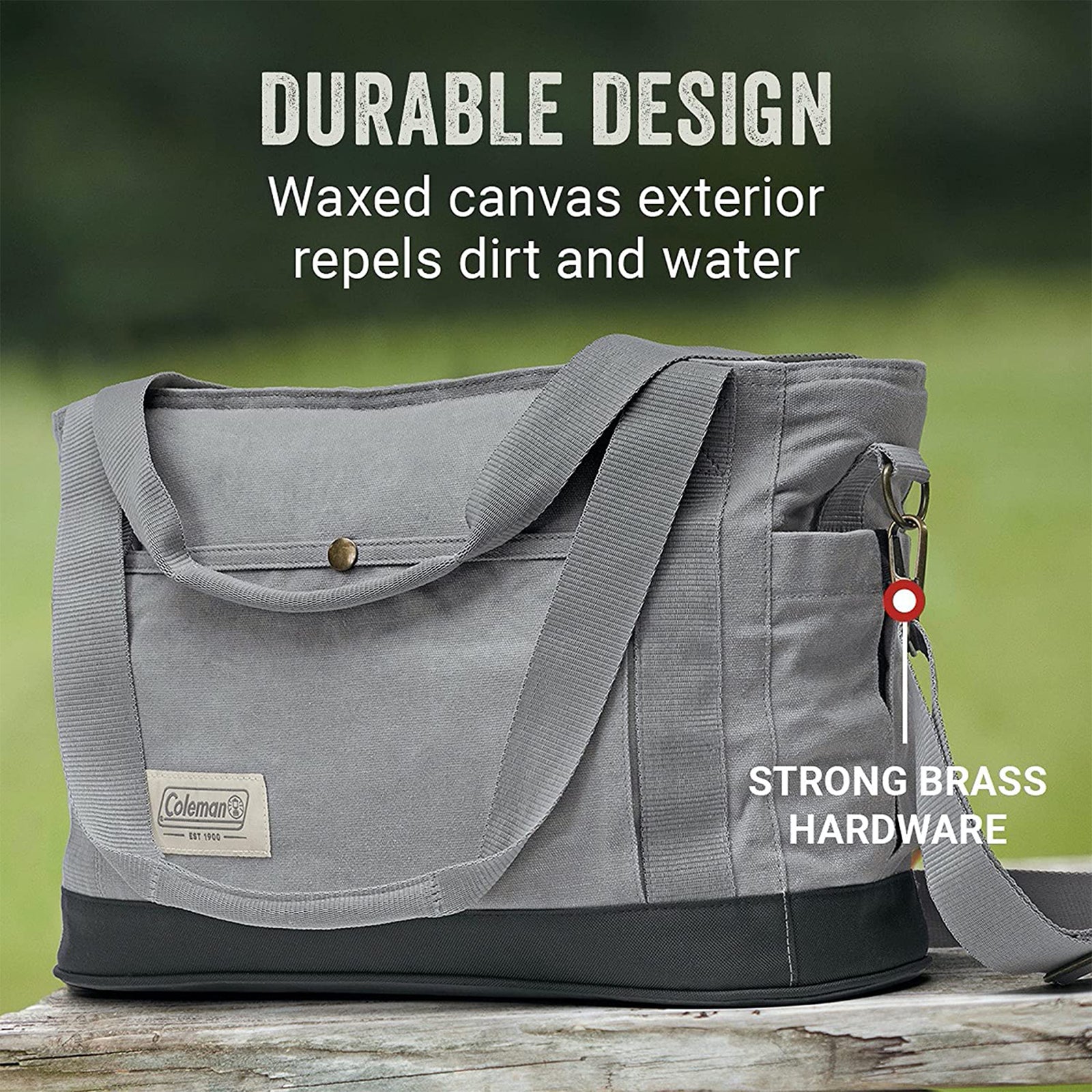 Coleman 30 Can Leakproof Insulated Soft Sided Cooler Tote Bag, Gray (Open Box) - VMInnovations