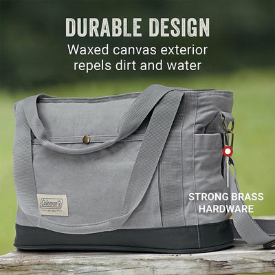 Coleman 30 Can Leakproof Insulated Soft Sided Cooler Tote Bag, Gray (Open Box) - VMInnovations