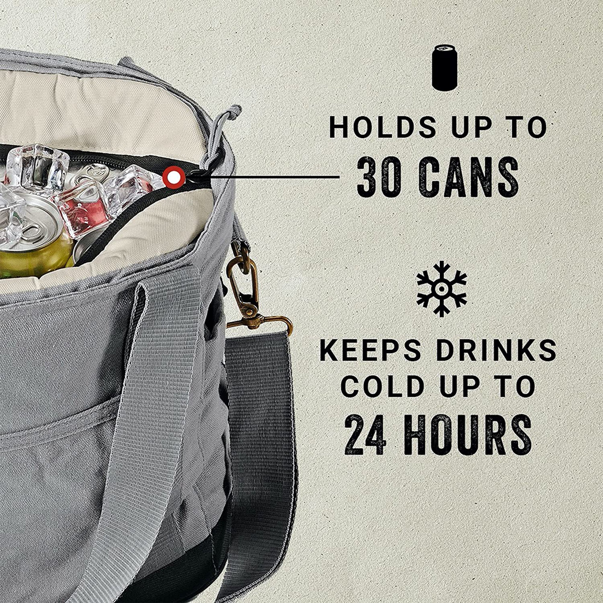 Coleman 30 Can Leakproof Insulated Soft Sided Cooler Tote Bag, Gray (Open Box) - VMInnovations