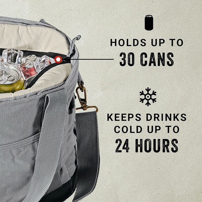 Coleman 30 Can Leakproof Insulated Soft Sided Cooler Tote Bag, Gray (Open Box) - VMInnovations