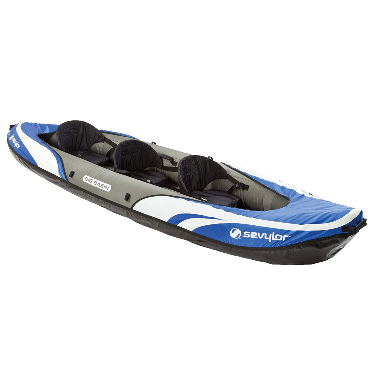 Sevylor Big Basin 3 Person Inflatable Kayak & Stearns Men's Life Vest, Blue, 2XL