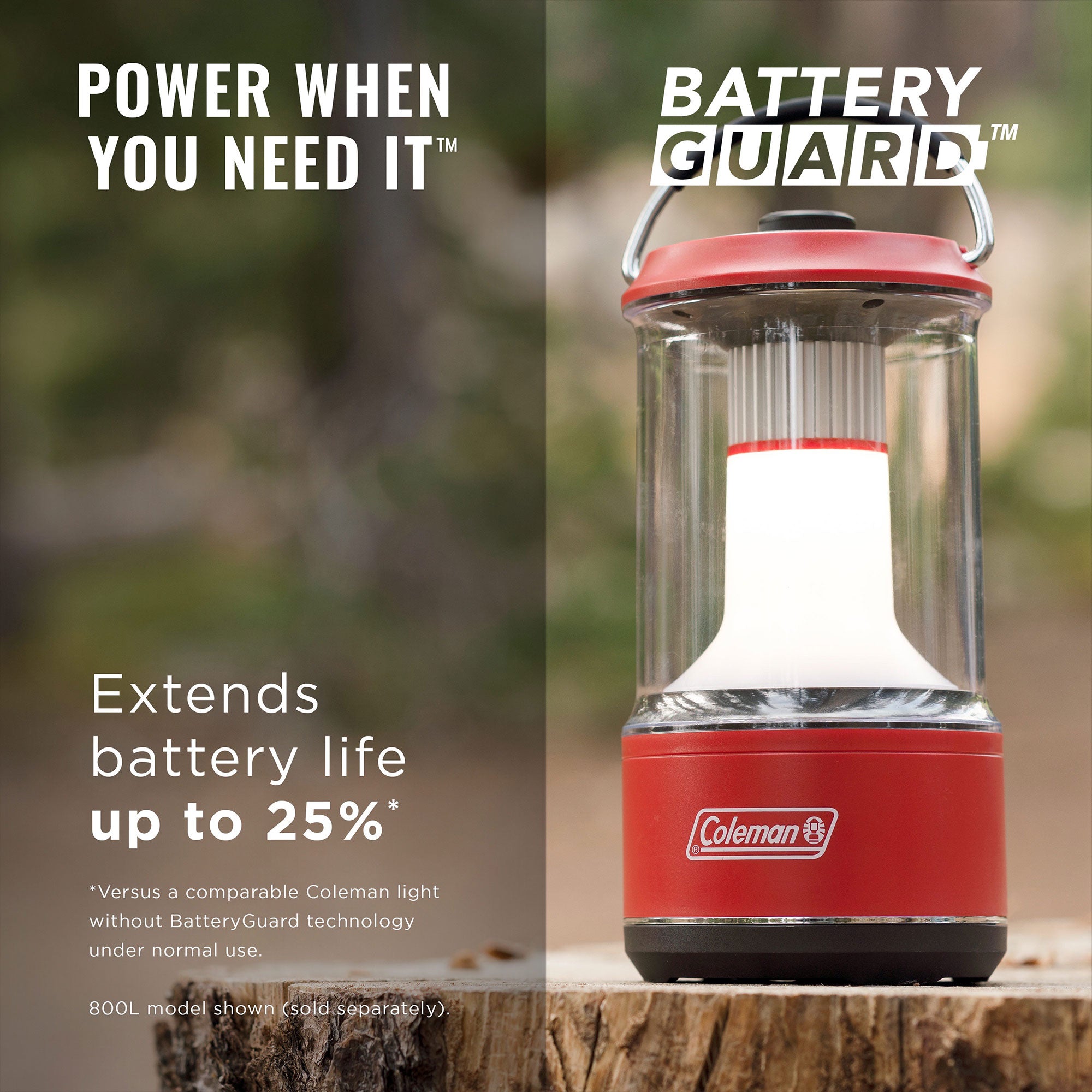 Coleman 800 Lumens LED Outdoor Camping Light Lantern w/BatteryGuard, Red(3 Pack)