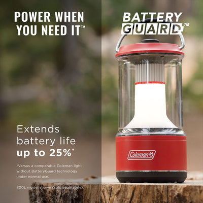 Coleman 800 Lumens LED Outdoor Camping Light Lantern w/BatteryGuard, Red(3 Pack)