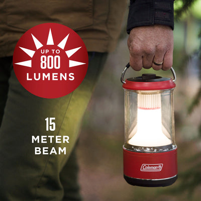 Coleman 800 Lumens LED Outdoor Camping Light Lantern w/BatteryGuard, Red(2 Pack)