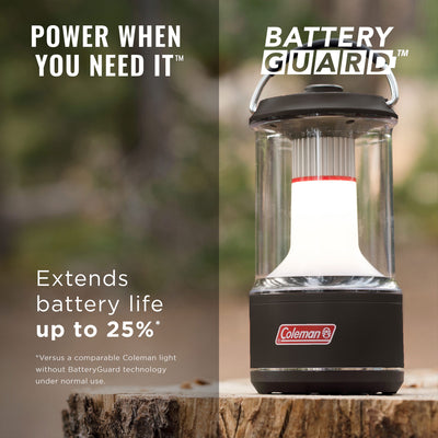 Coleman 800 Lumens LED Camping Light Lantern with BatteryGuard, Black (2 Pack)