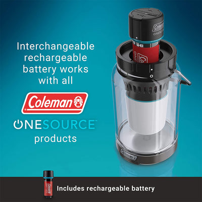 Coleman OneSource 600 Lumens LED Rechargeable Outdoor Camping Lantern (2 Pack)