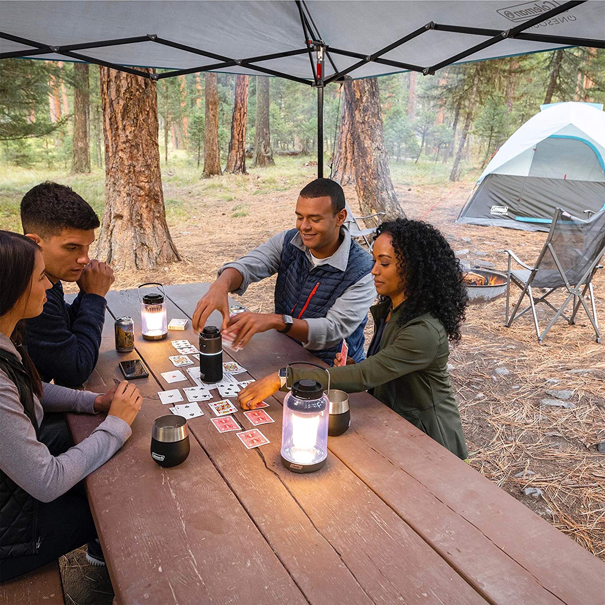 Coleman OneSource 600 Lumens LED Rechargeable Outdoor Camping Lantern (2 Pack)