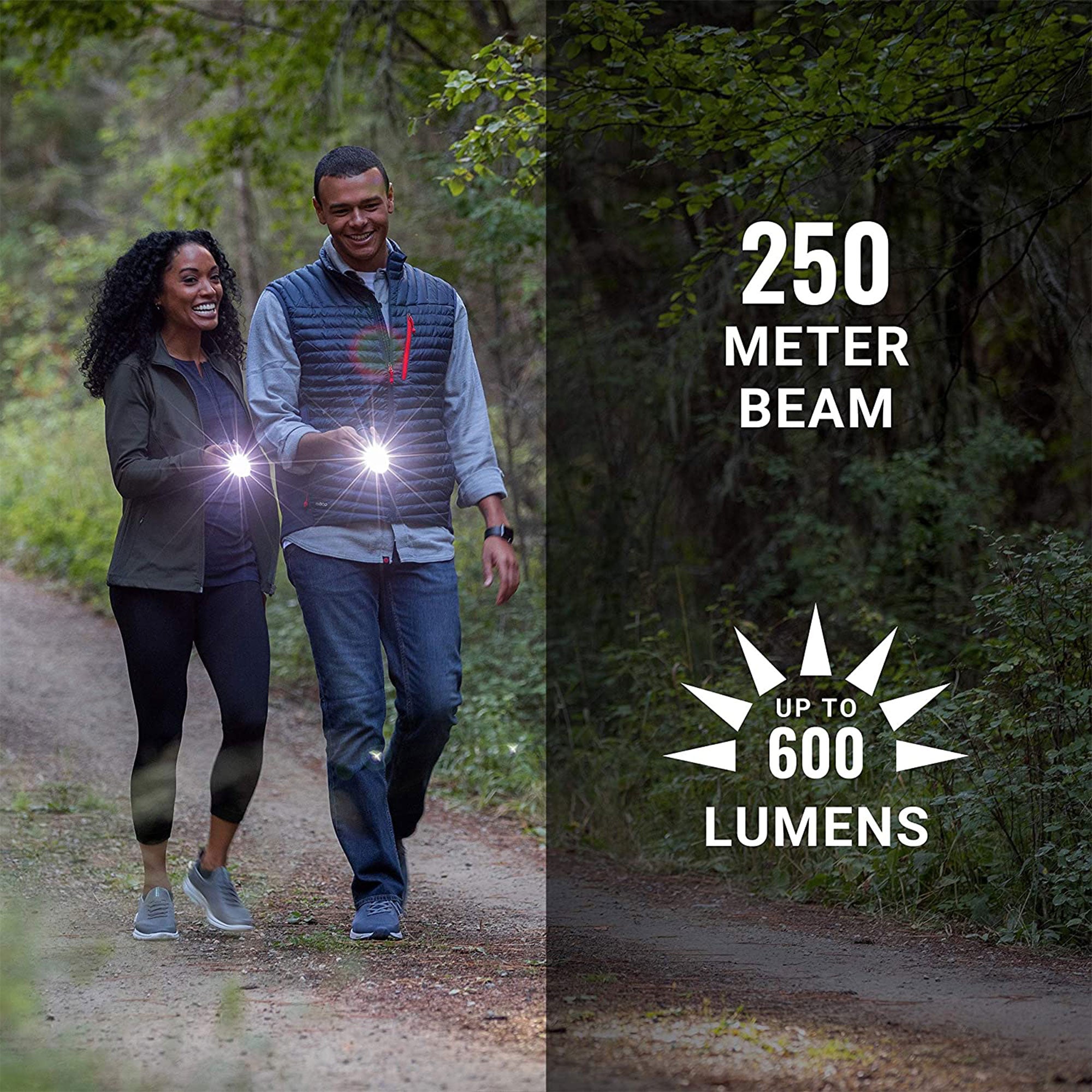 Coleman OneSource 600 Lumens Rechargeable Lithium Ion Camping Flashlight, 2 Pack