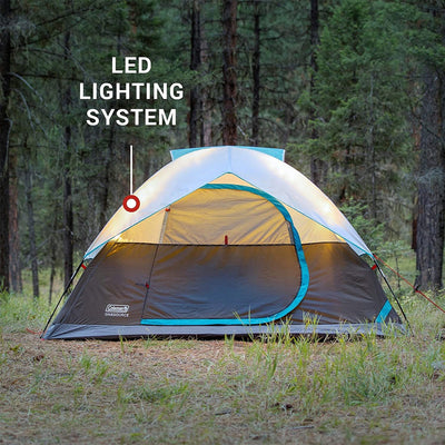 Coleman GuestRest 18" Queen Airbed, OneSource 4-Person LED Tent, & USB Air Pump