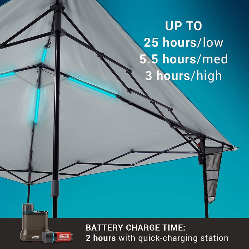 Coleman OneSource 10x10 Canopy Shelter w/ LED Light & Rechargeable Battery(Used)