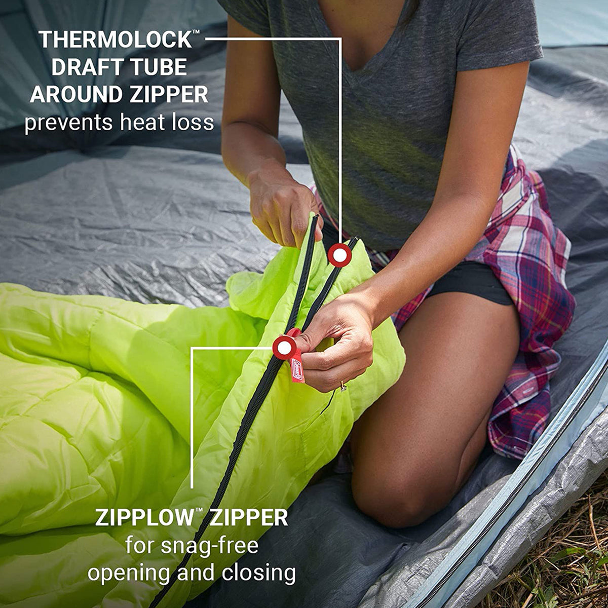 Coleman Montana 8 Person Tent & Kompact 30 Fahrenheit Sleeping Bag (2 Pack)