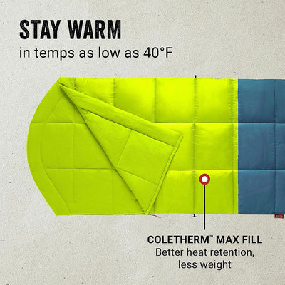 Coleman Kompact Thermolock 40 Fahrenheit Big Tall Contour Sleeping Bag (4 Pack) - VMInnovations