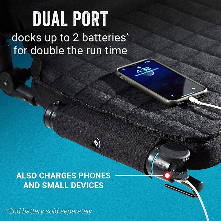 Coleman 17 In OneSource Foldable Padded Rechargeable Heated Stadium Seat, Black - VMInnovations