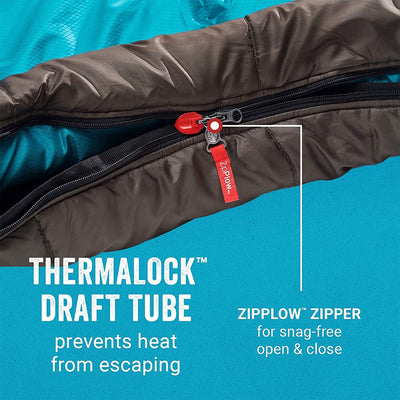 Coleman OneSource All Season Rechargeable Adjustable Heated Sleeping Bag, Teal - VMInnovations
