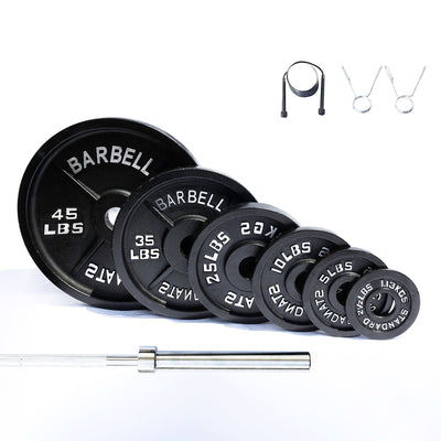 McCarty Fitness Supply Fortek Strength 300 Lb Olympic Weight Plate Set & Barbell