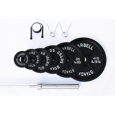 McCarty Fitness Supply Fortek Strength 300 Lb Olympic Weight Plate Set & Barbell