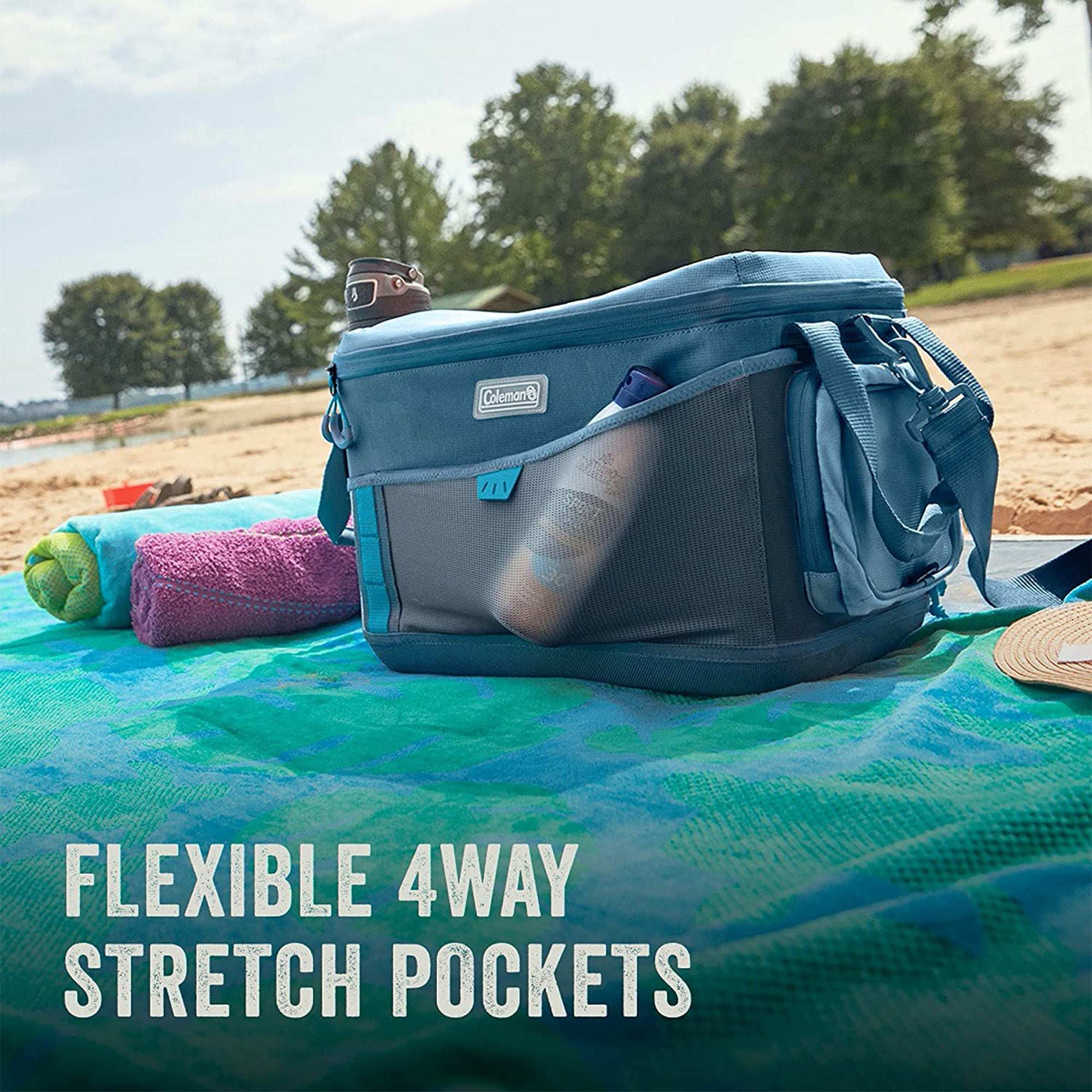 Coleman Sportflex 30 Leakproof Padded Soft Sided Can Soft Cooler Tote Bag, Blue - VMInnovations