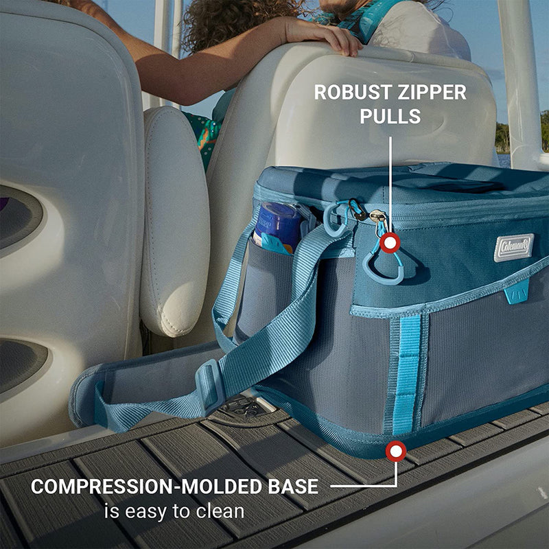 Coleman Sportflex 30 Leakproof Padded Soft Can Soft Cooler Tote Bag, Blue (Used)