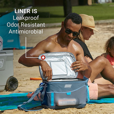 Coleman Sportflex 30 Leakproof Padded Soft Sided Can Soft Cooler Tote Bag, Blue - VMInnovations