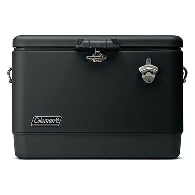 Coleman Reunion 54-Quart Ice Chest Stainless Steel Belted Matte Cooler, Midnight