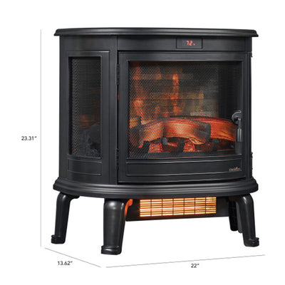 Duraflame 3D Black Curved Infrared Electric Fireplace w/Remote Control (Damaged)