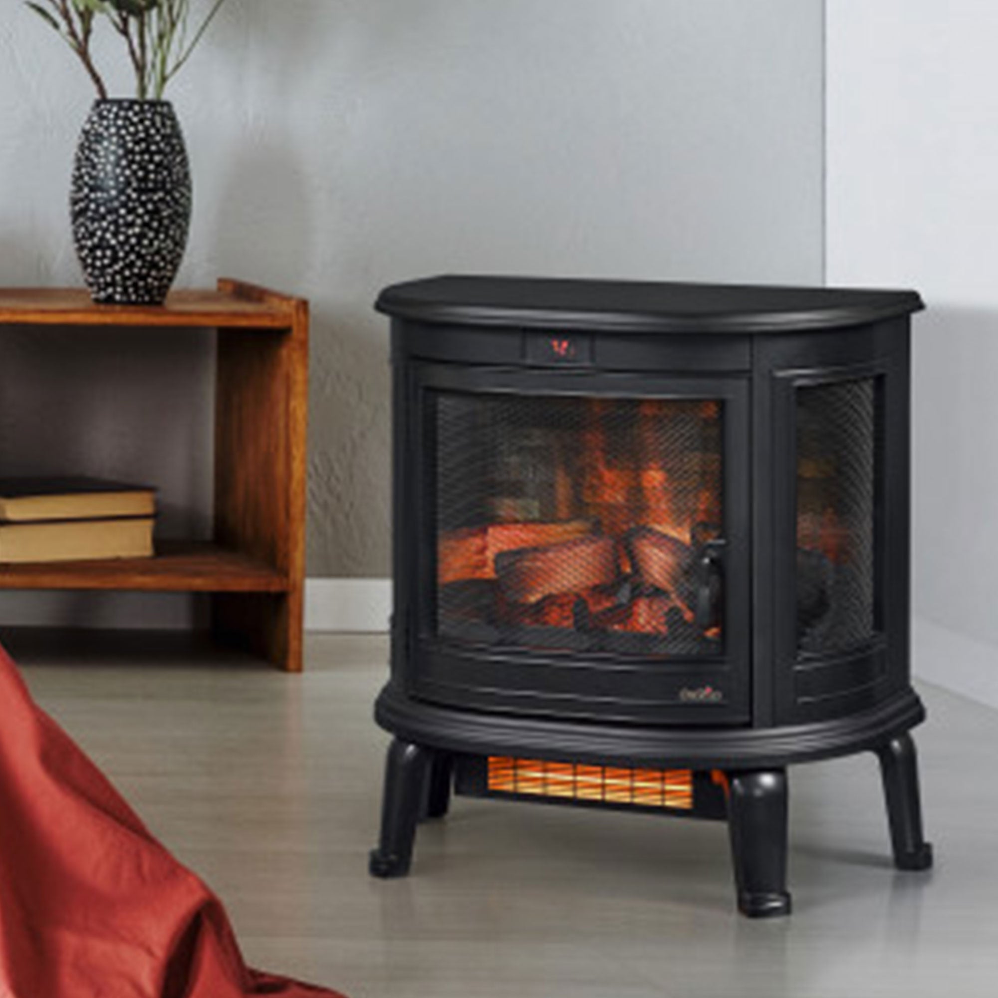 Duraflame 3D Black Curved Front Electric Fireplace with Remote Control (Used) - VMInnovations