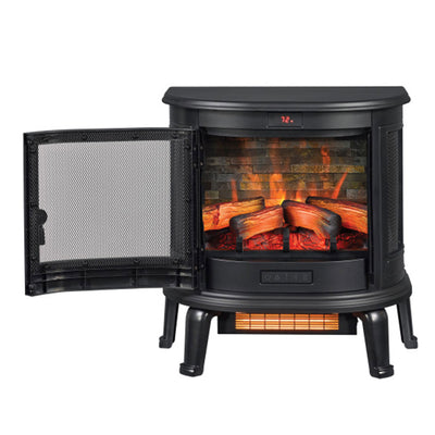 Duraflame 3D Black Curved Infrared Electric Fireplace w/Remote Control (Damaged)