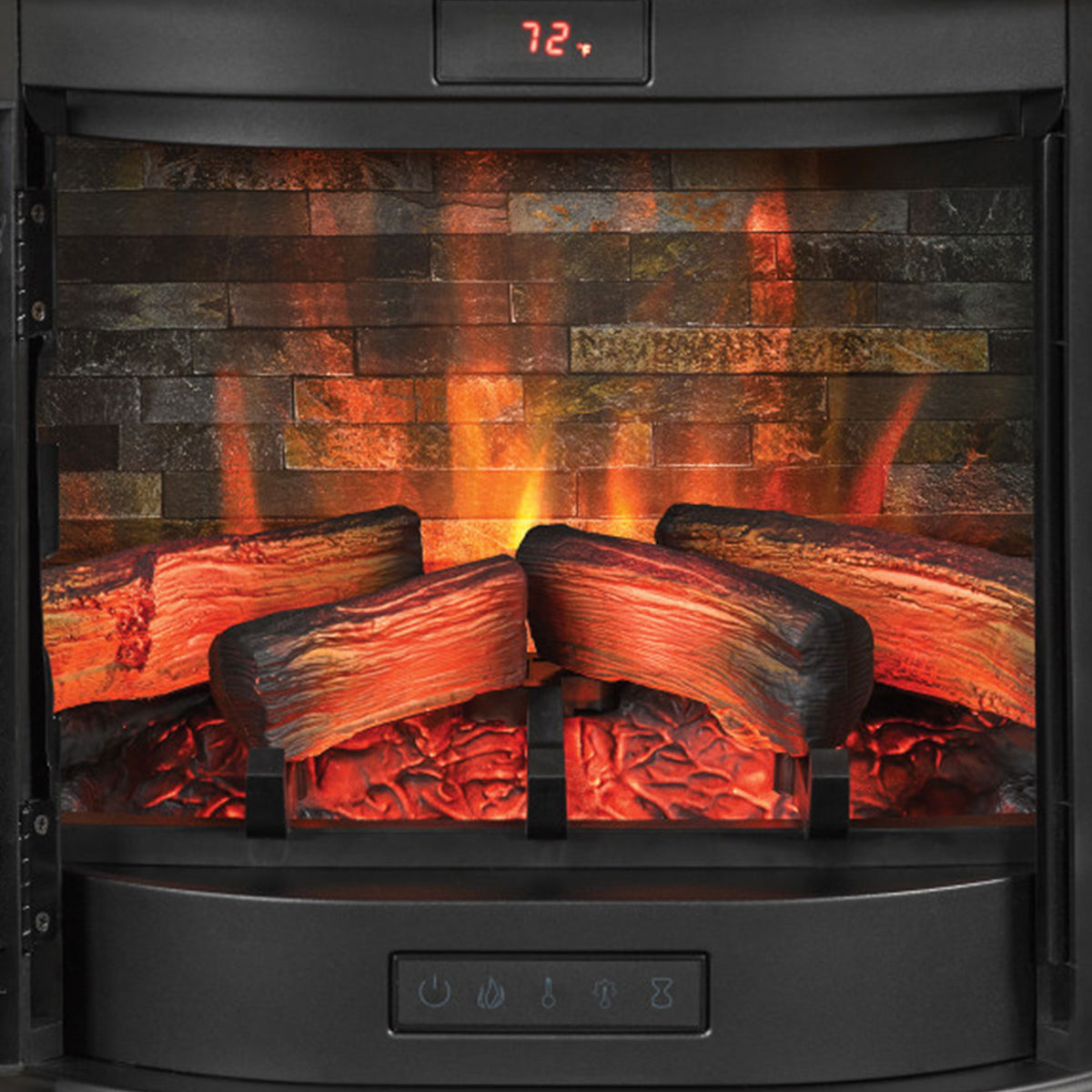 Duraflame 3D Black Curved Electric Fireplace with Remote Control (Open Box)