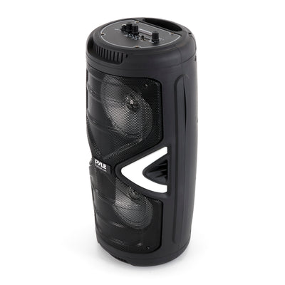 Pyle Portable Bluetooth Rechargeable Karaoke System with Wireless Mics (2 Pack)