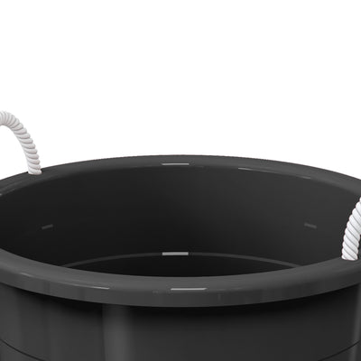 Life Story 17 Gal Flexible Plastic Storage Bucket w/ Rope Handles, Black, 8 Pack - VMInnovations