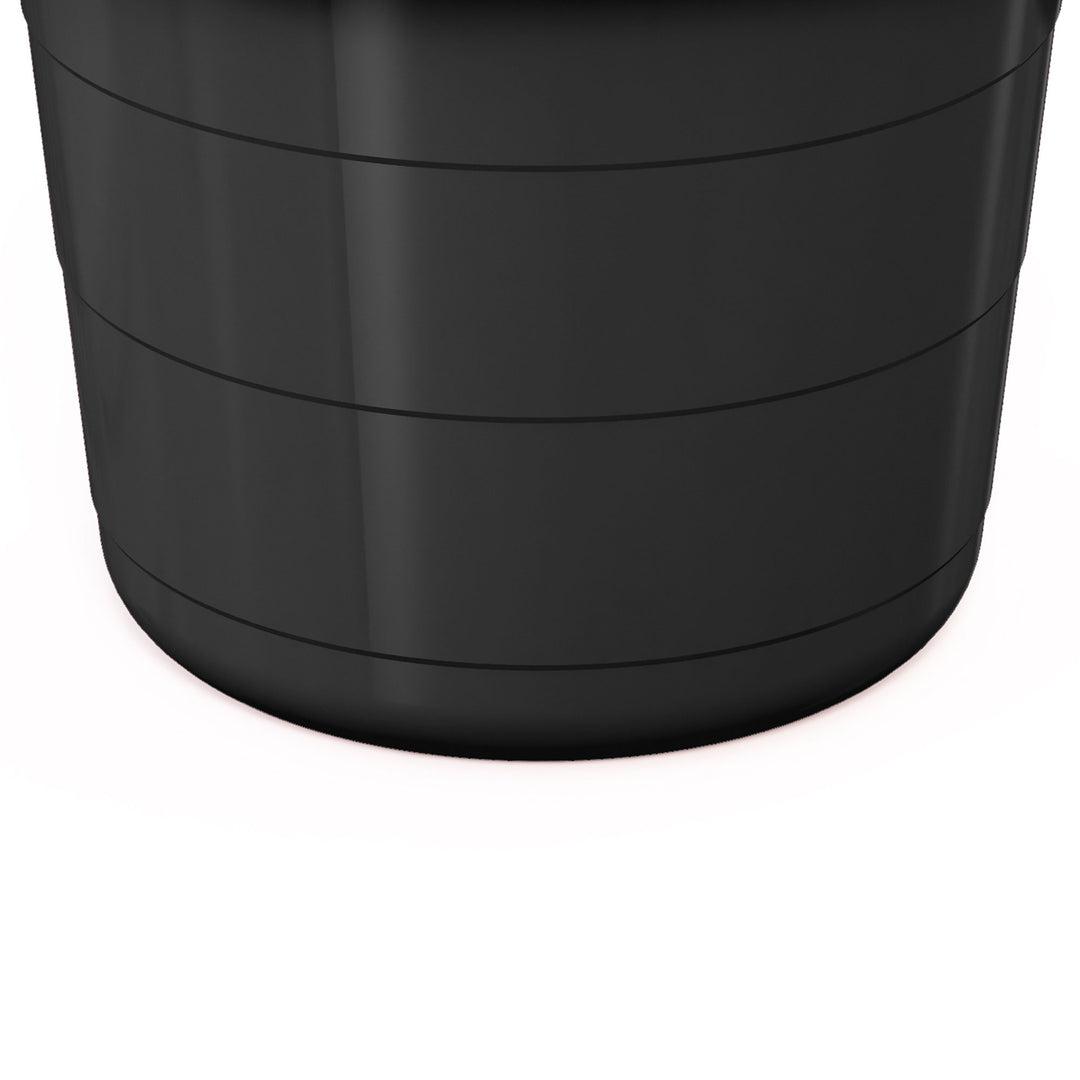 Life Story 17 Gal Flexible Plastic Storage Bucket w/ Rope Handles, Black, 8 Pack