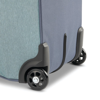 34 Inch Roomy Wheeled Duffel with Grab Handles, Slate Blue (Used)