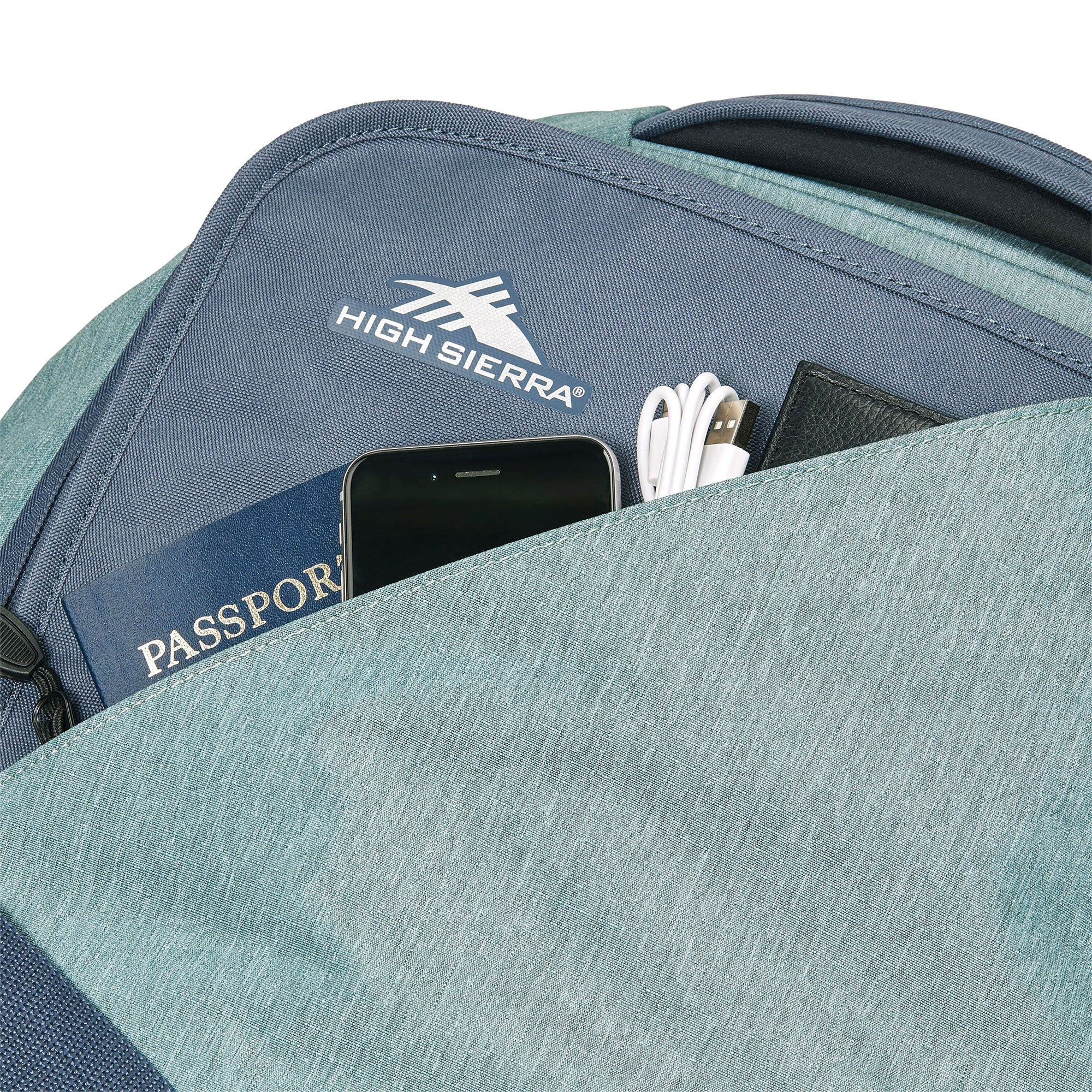 34 Inch Roomy Wheeled Duffel with Grab Handles, Slate Blue (Used)