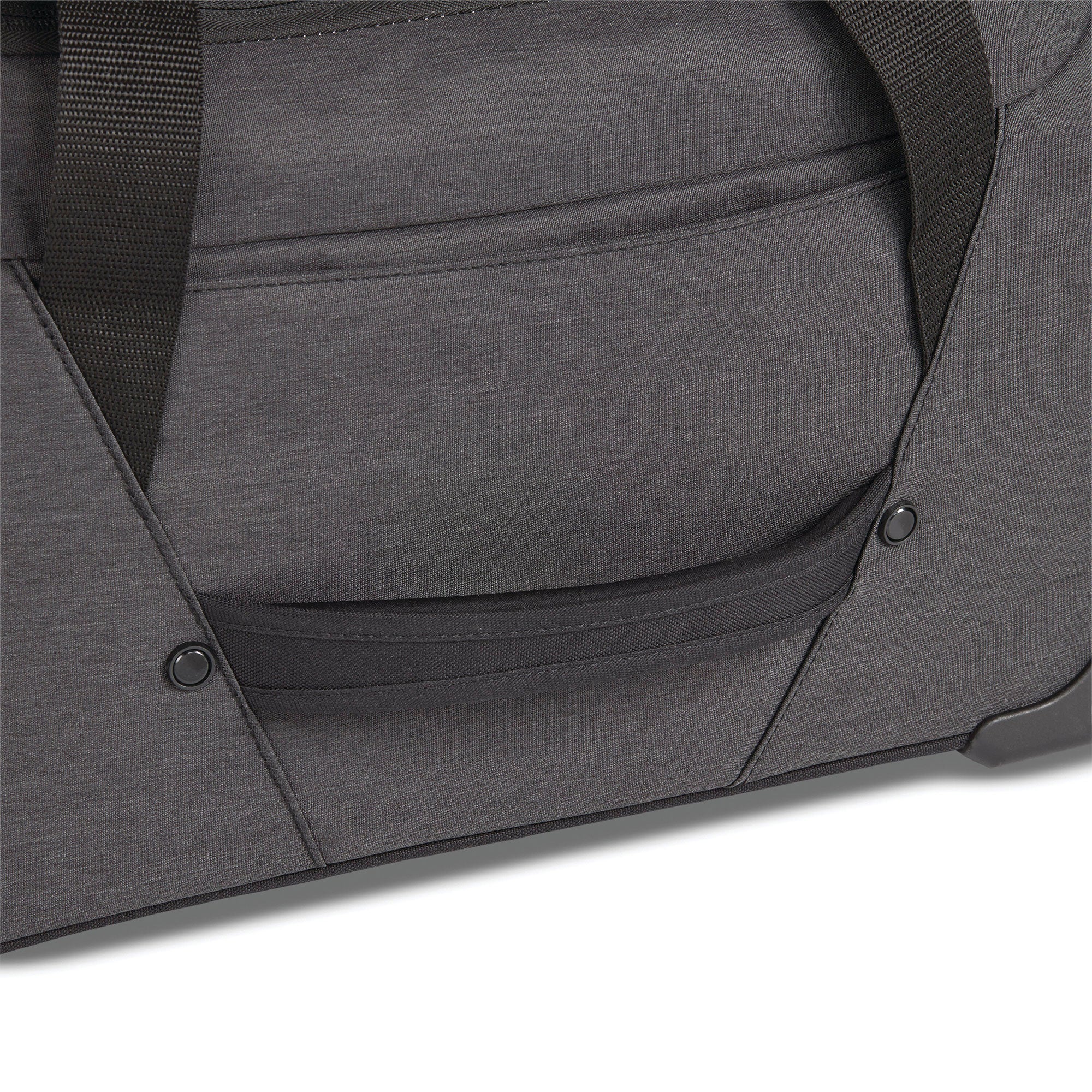 22 Inch Roomy Wheeled Duffel w/ Grab Handles, Black Heather (Used) - VMInnovations