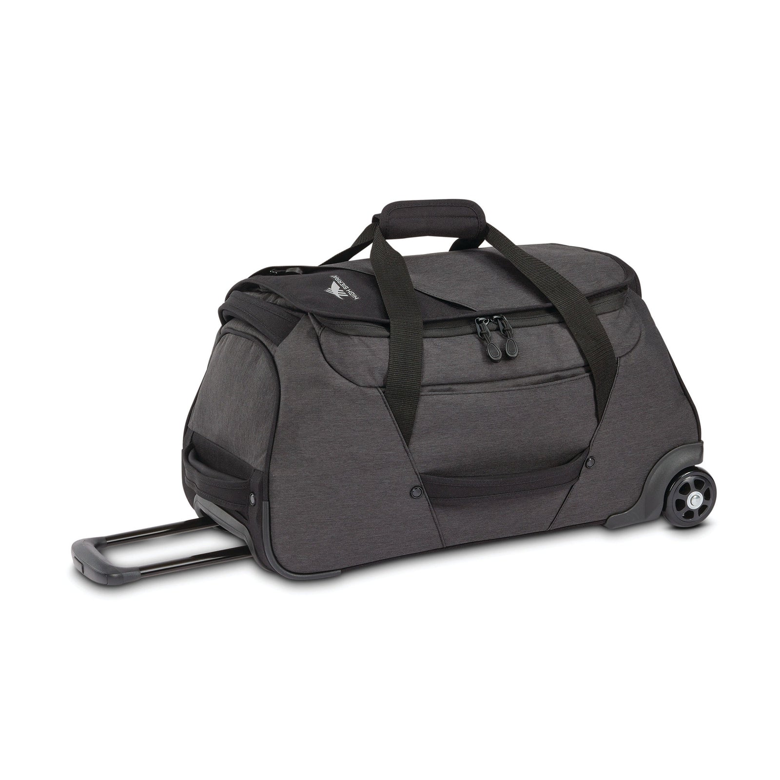 22 Inch Roomy Wheeled Duffel w/ Grab Handles, Black Heather (Used) - VMInnovations