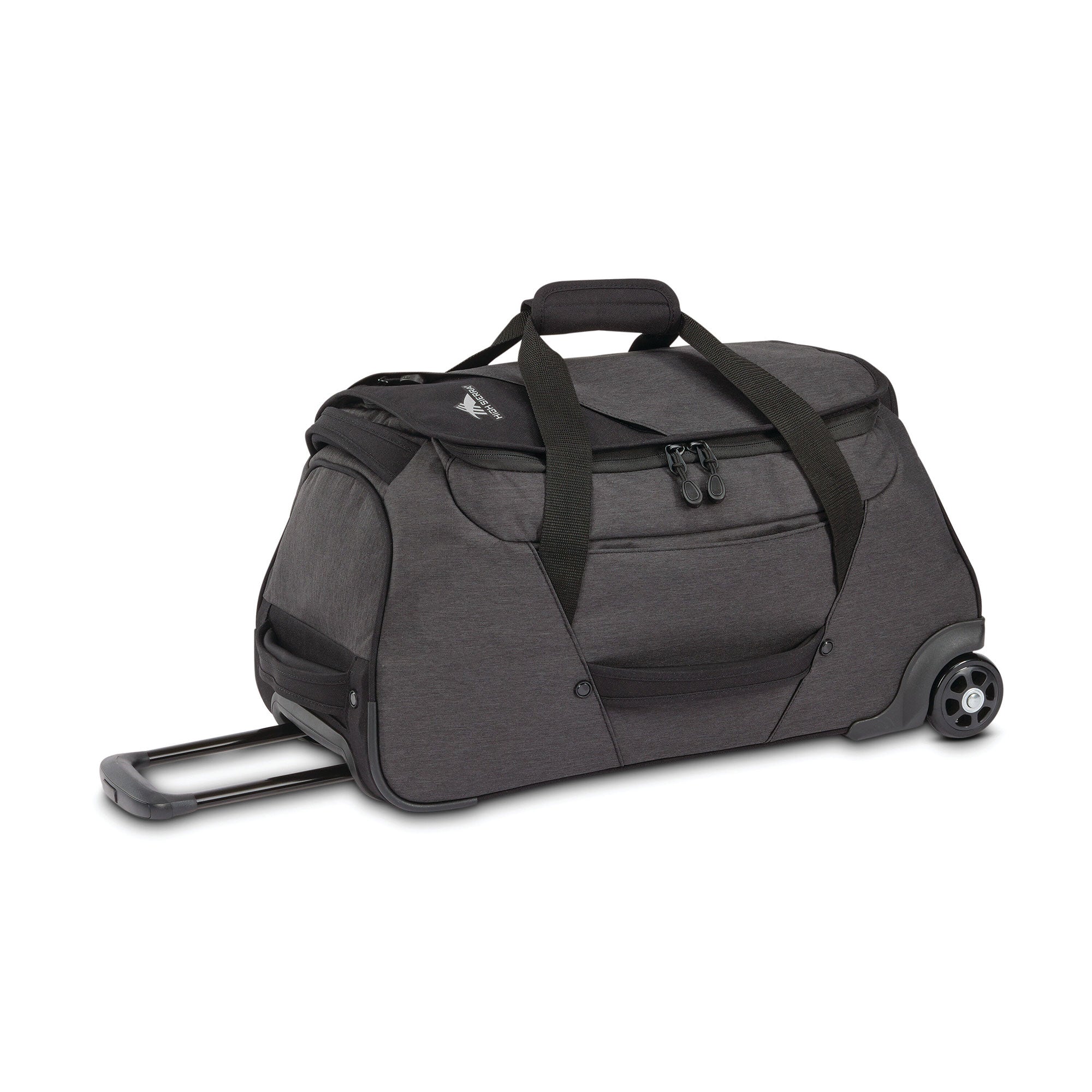 High Sierra Forester 22 Inch Roomy Wheeled Duffel w/ Grab Handles, Black Heather
