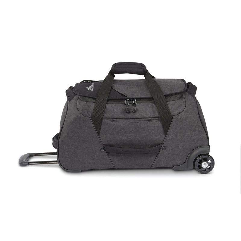 22 Inch Roomy Wheeled Duffel w/ Grab Handles, Black Heather (Used)