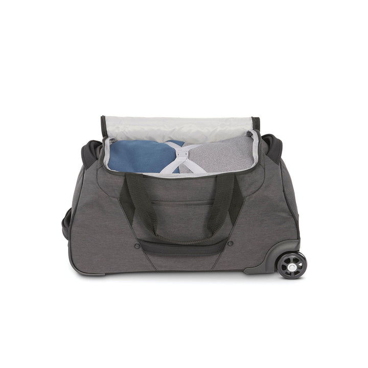 22 Inch Roomy Wheeled Duffel w/ Grab Handles, Black Heather (Used)