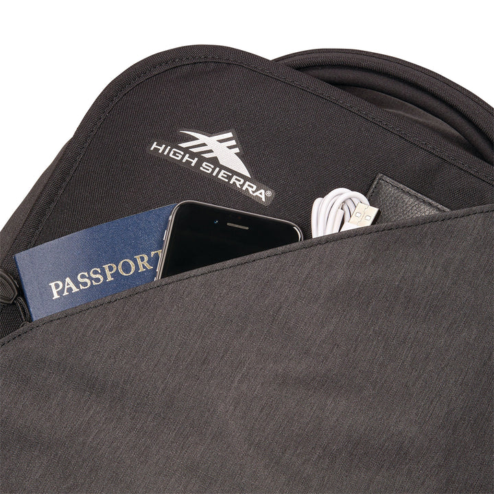 22 Inch Roomy Wheeled Duffel w/ Grab Handles, Black Heather (Used)
