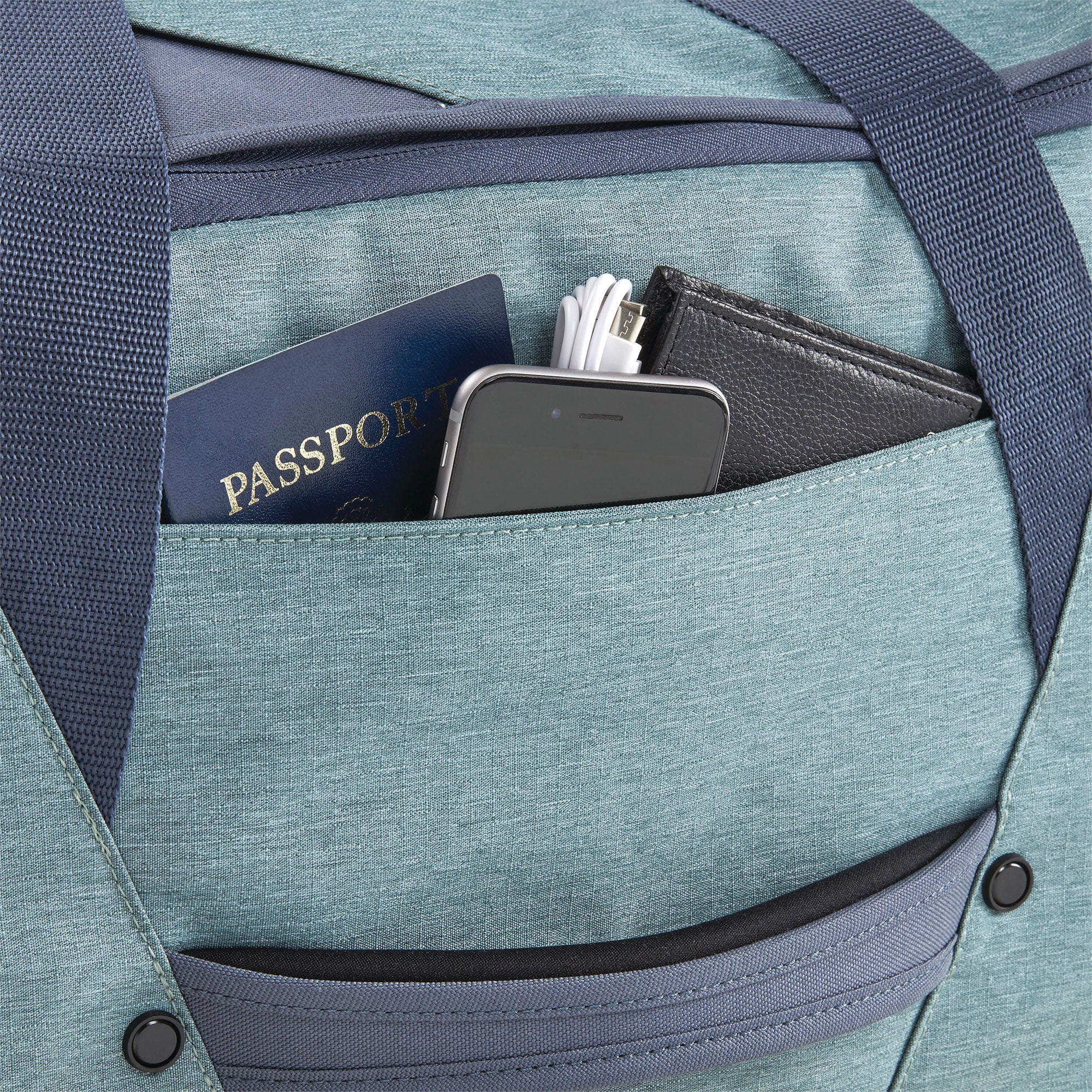 Forester 22 Inch Roomy Wheeled Duffel with Grab Handles, Slate Blue (Used)