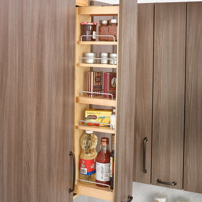 Rev-A-Shelf 6" Pullout Wall Filler with Soft-Close, 30" Height, 432-WFBBSC30-6C