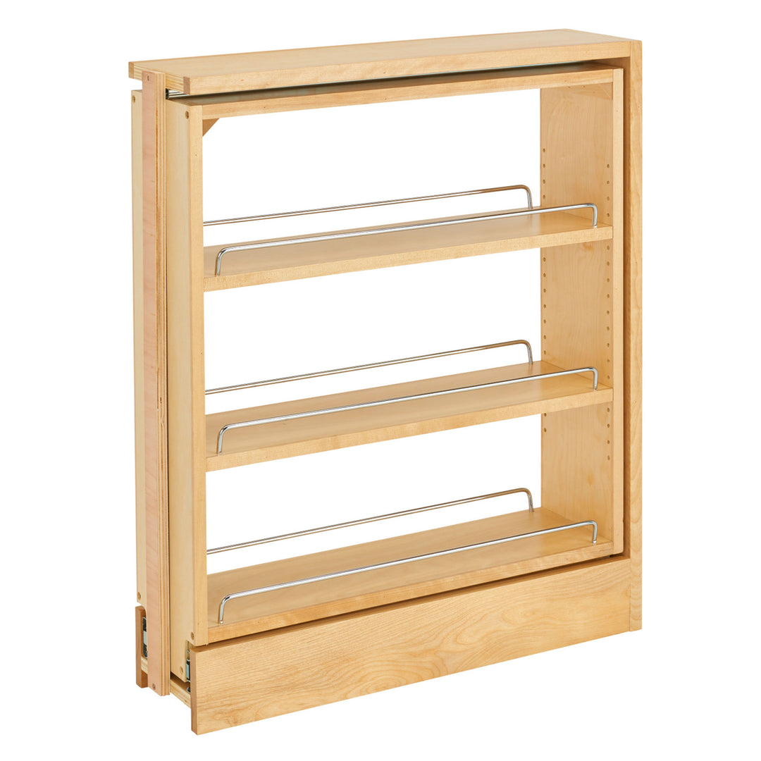 Rev-A-Shelf 6" Pullout Shelf Organizer Rack for Cabinet Base Filler, 438-BC-6C